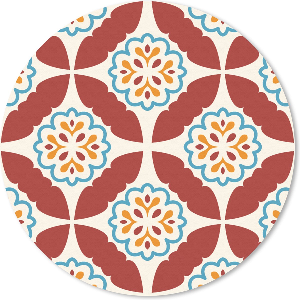 Muismat rond 30x30 cm - Mousepad Bloemen - Tegel - Patroon - Ronde muismatten