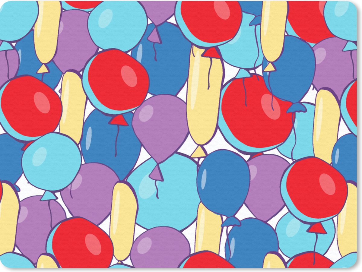 Muismat - Mousepad - Ballonnen - Patronen - Feest - 23x19 cm - Muismatten