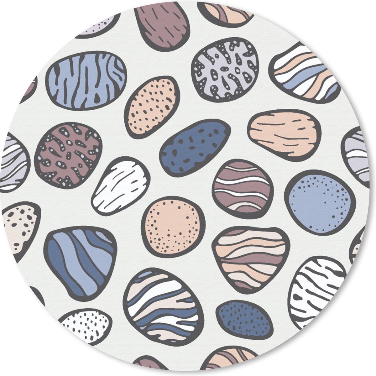 Muismat rond 40x40 cm - Mousepad Stenen - Patronen - Zen - Ronde muismatten