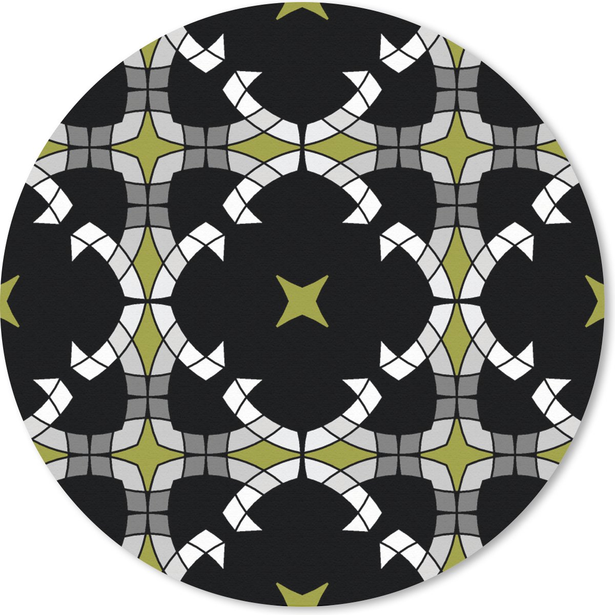 Muismat rond 50x50 cm - Mousepad Glas in lood - Abstract - Patronen - Ronde muismatten