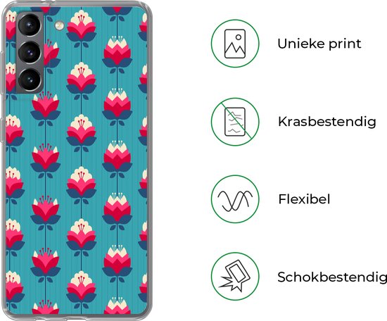 Coque Samsung Galaxy S21 - Motifs - Rétro - Fleurs - Lys - Coque de téléphone en Siliconen -