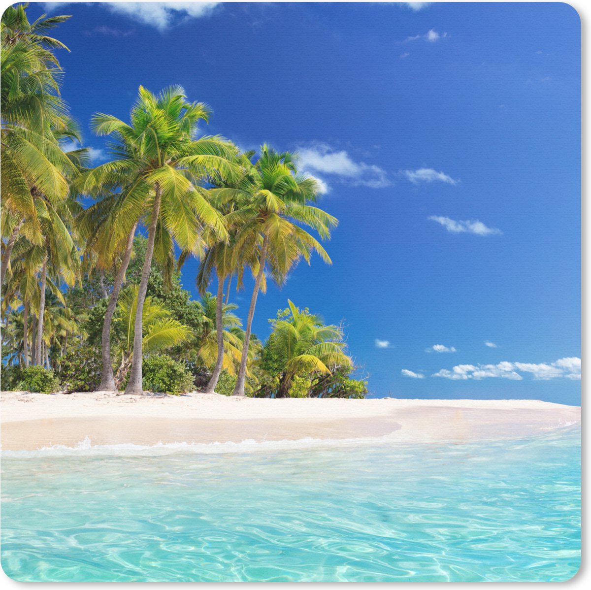 Muismat 30x30 cm - Mousepad Strand - Zee - Palmboom - Zon - Zomer - Muismatten
