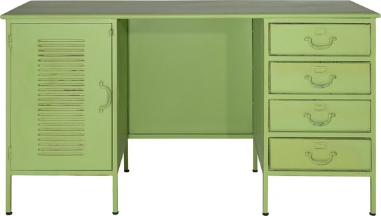 Voorzien Heerlijk Alternatief voorstel Vintage Bureau 2.0 - Groen - Deukjeshoek - Industrieel Bureau - Metaal -  Rootsmann | bol.com