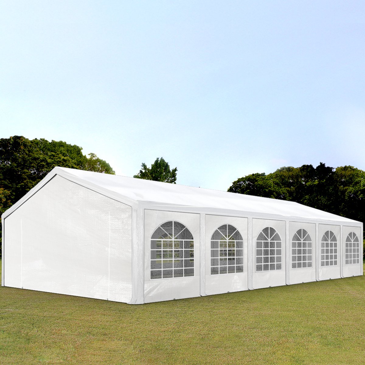 Bol.com Hoogwaardige Partytent 5x12 m van PE 450 N zeil tuintent feesttent waterdicht in Wit aanbieding