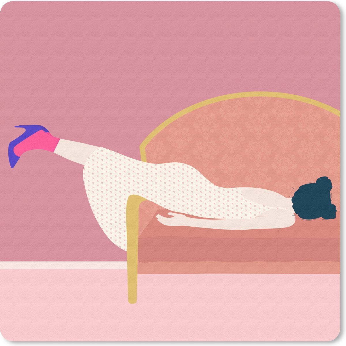 Muismat 30x30 cm - Mousepad Vintage - Vrouwen - Pastel - Muismatten