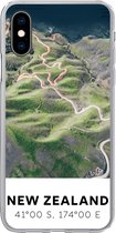 Geschikt voor iPhone X hoesje - Nieuw Zeeland - Water - Groen - Strand - Siliconen Telefoonhoesje