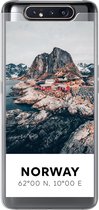 Geschikt voor Samsung Galaxy A80 hoesje - Noorwegen - Water - Bergen - Siliconen Telefoonhoesje