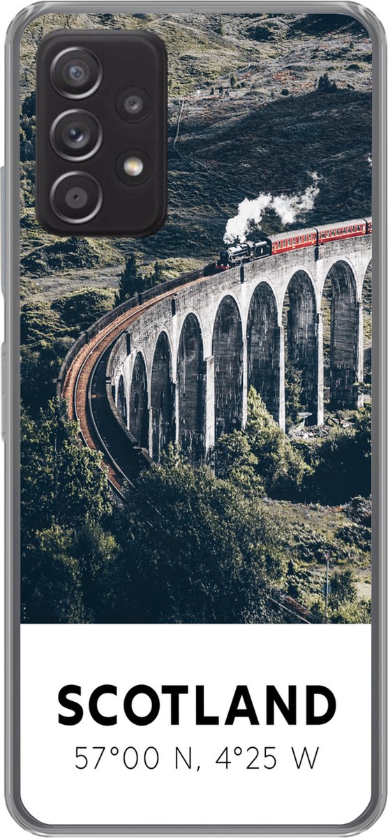 Telefoonhoesje Geschikt voor Samsung Galaxy A33 5G hoesje - Schotland - Trein - Zomer - Spoor - Siliconen Telefoonhoesje Telefoonhoesje