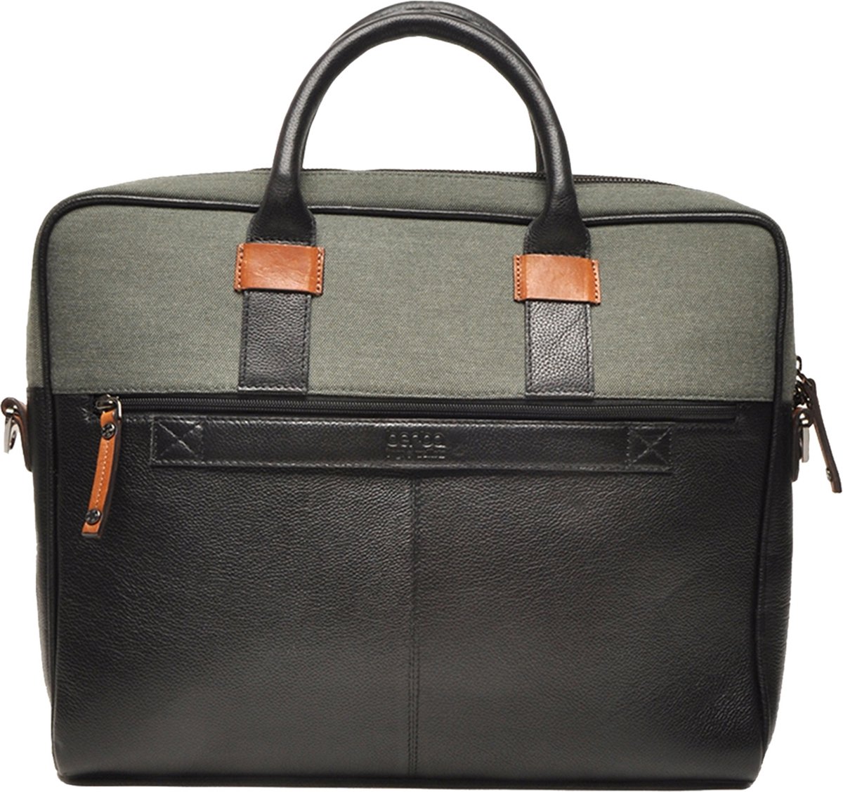 Berba Laptoptas Briefcase 15.6 inch Olly Zwart Groen