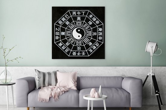 Yin et Yang comme symbole du taoïsme 90x90 cm - Tirage photo sur toile (Décoration murale salon / chambre)