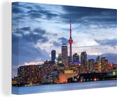 Canvas Schilderij Skyline van Toronto in Canada - 30x20 cm - Wanddecoratie