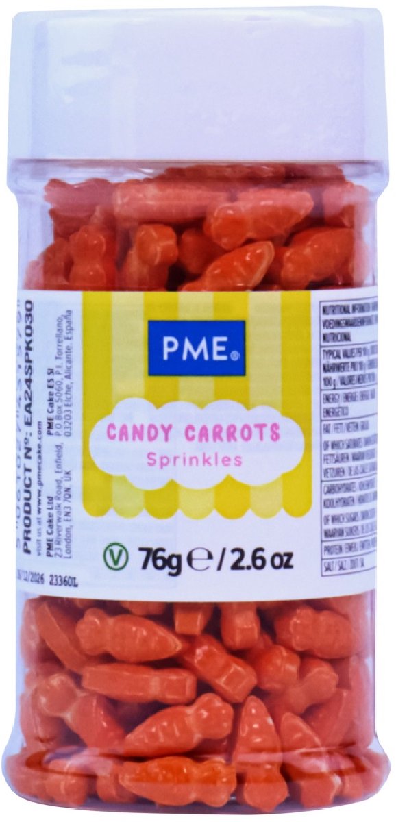 PME Easter Sprinkles - Candy Carrots, 60g