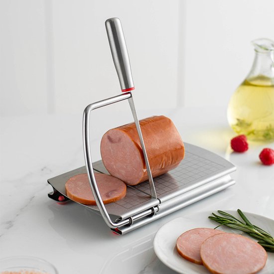Trancheuse à fromage en acier inoxydable - Coupe multifonctionnelle - Bloc de fromage/beurre/saucisse/fruits - Planche à découper graduée - Ustensiles de cuisine pour la pâtisserie maison - Accessoires de cuisine