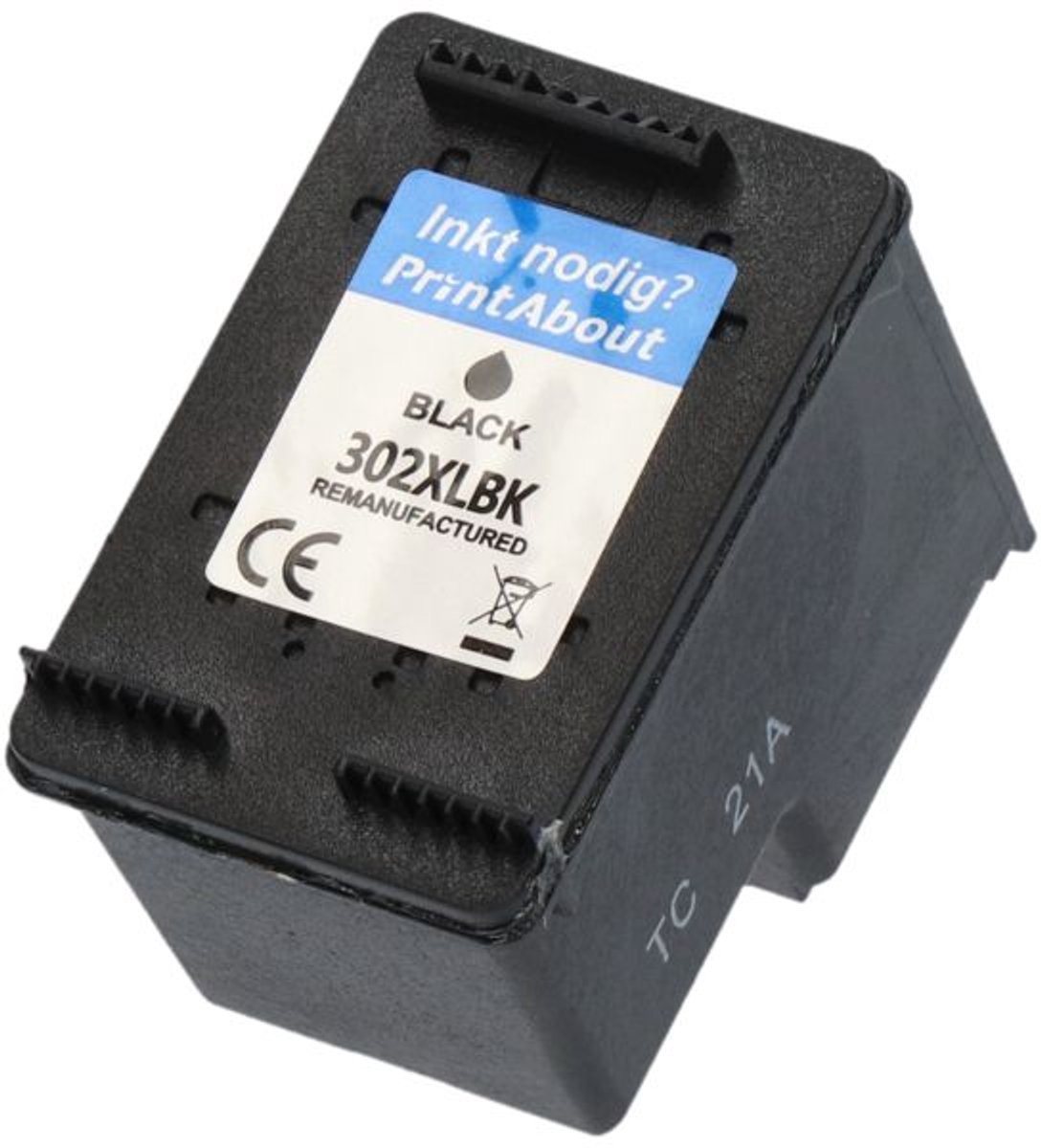 PrintAbout huismerk Inktcartridge 302 (F6U66AE) Zwart geschikt voor HP