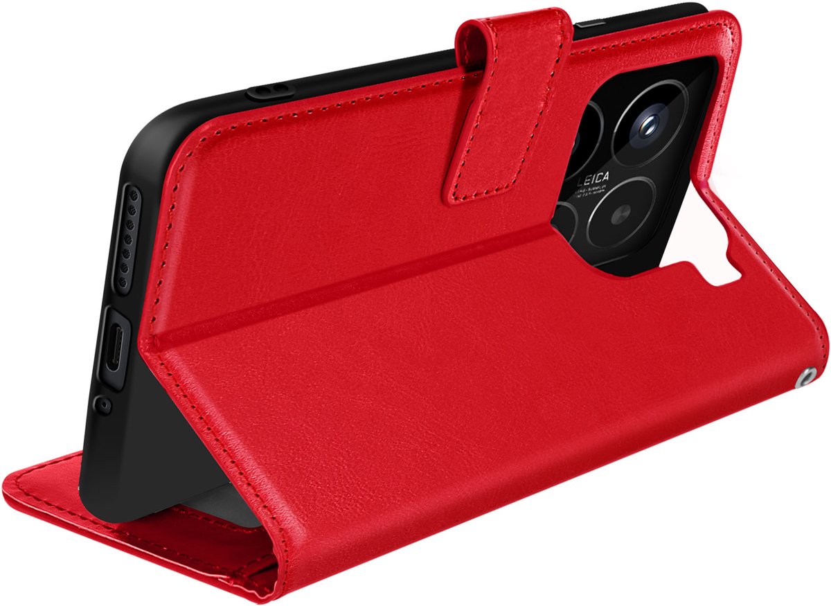Mayaxess, Portemonnee hoesje voor Xiaomi 15 met sleutelkoord, Rood