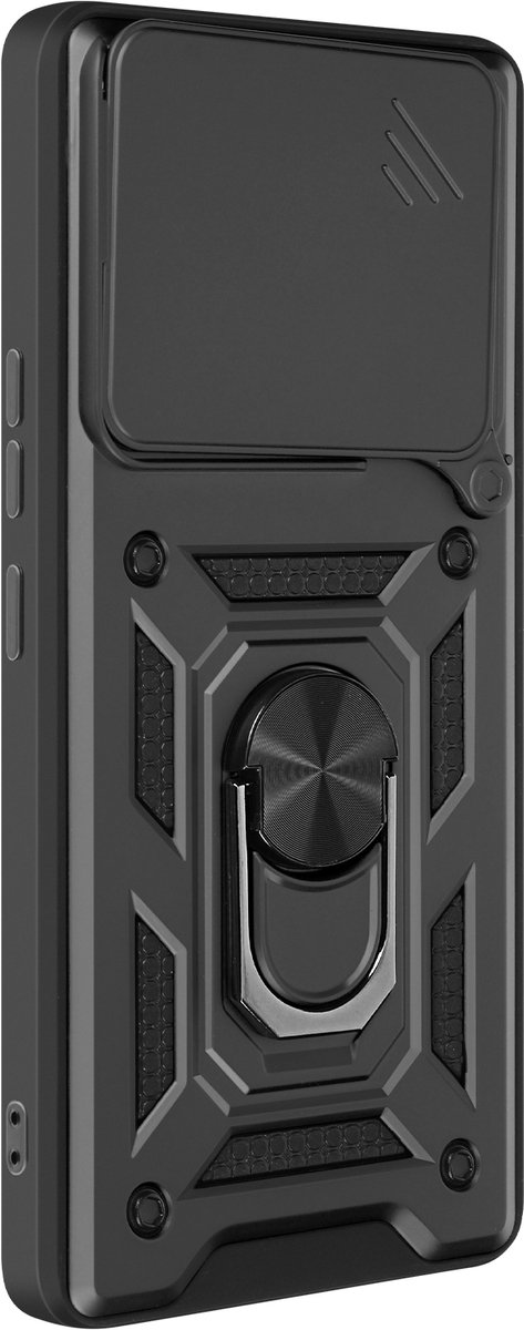 Mayaxess, Hoesje voor Xiaomi 15 Pro Steunring met camerabescherming, Zwart