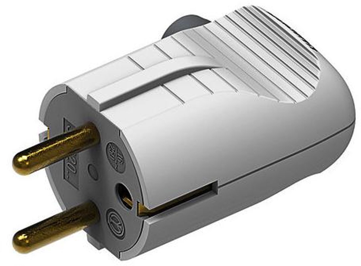 bticino S2020DE, 2P+T, Wit, 2P, French standard, 16 A