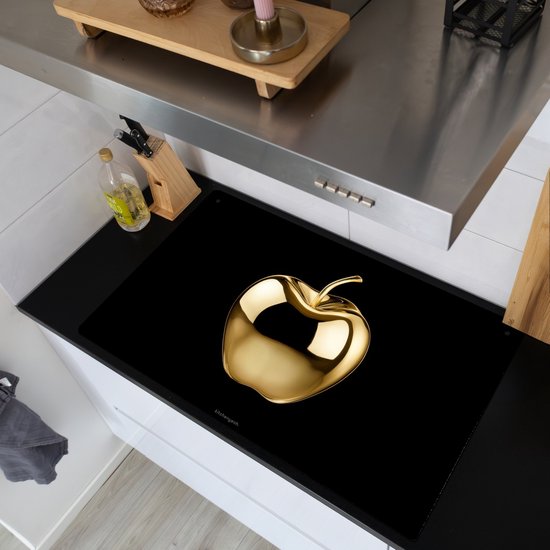 KitchenYeah® Protection plaque induction 91.6x52.7 cm - Apple - Or - Chrome - Noir - Protege plaque de cuisson - Couvre plaque induction - Protecteur d'induction - Cuisine