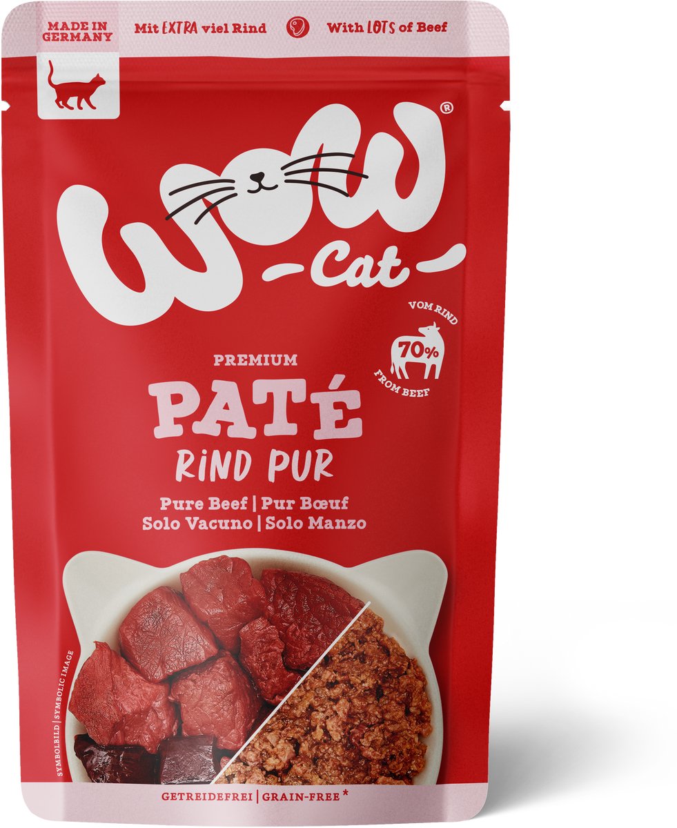 Wow WOW CAT - ADULT Pouchbeutel 12x125 | Rind Pur