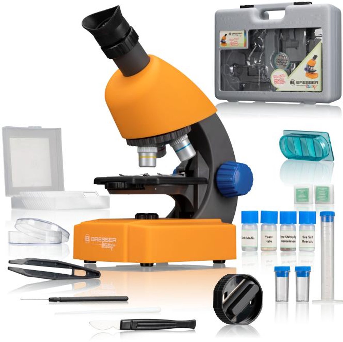 Bresser Junior Microscoop - Vergroting 40x-640x - Incl. Koffer, Preparaten en Accessoires — afbeelding 13