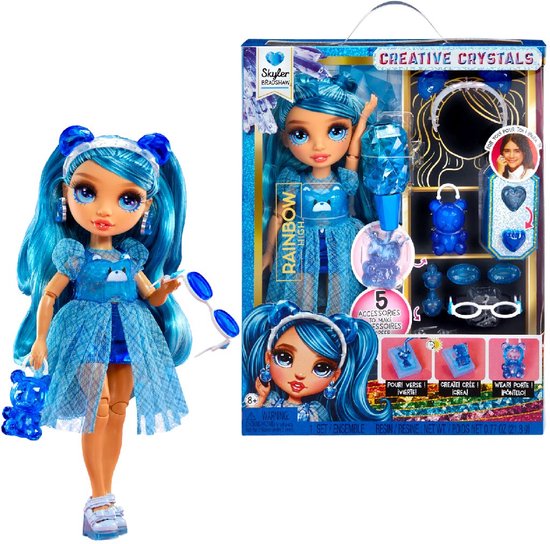 Rainbow High Shadow High - REINA GLITCH CROWNE - Paarse modepop met modieuze outfit en 10 kleurrijke speelaccessoires - geweldig voor kinderen en verzamelaars vanaf 12