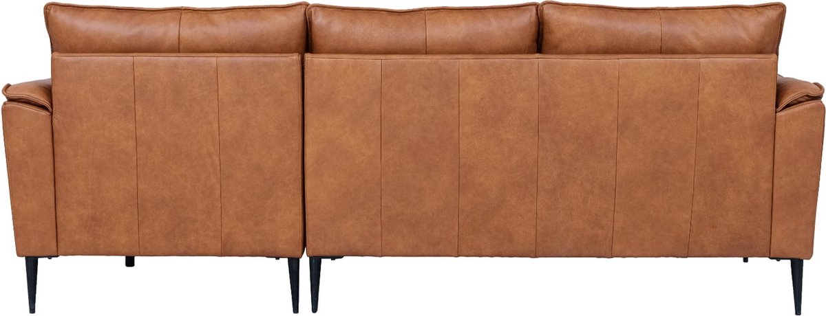 Loungebank Rechts Tan - Metaal/Leer - 233x155x88cm - Soul