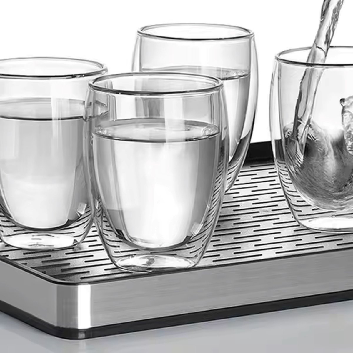 TuttoBello - 4 stuks dubbelwandige glazen - geschikt voor verschillende soorten koffie- Set van 4 ( 350 ml)