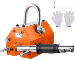 VEVOR Hefmagneet Kraanmagneet (600 kg Laadvermogen, 1500 kg Trekkracht, -40 tot 80 ℃), 12 Stuks Magneten Handbediende Vorkhefmagneet Lifter Magneetheffer Geel Neodymium Hefmagneetgereedschap