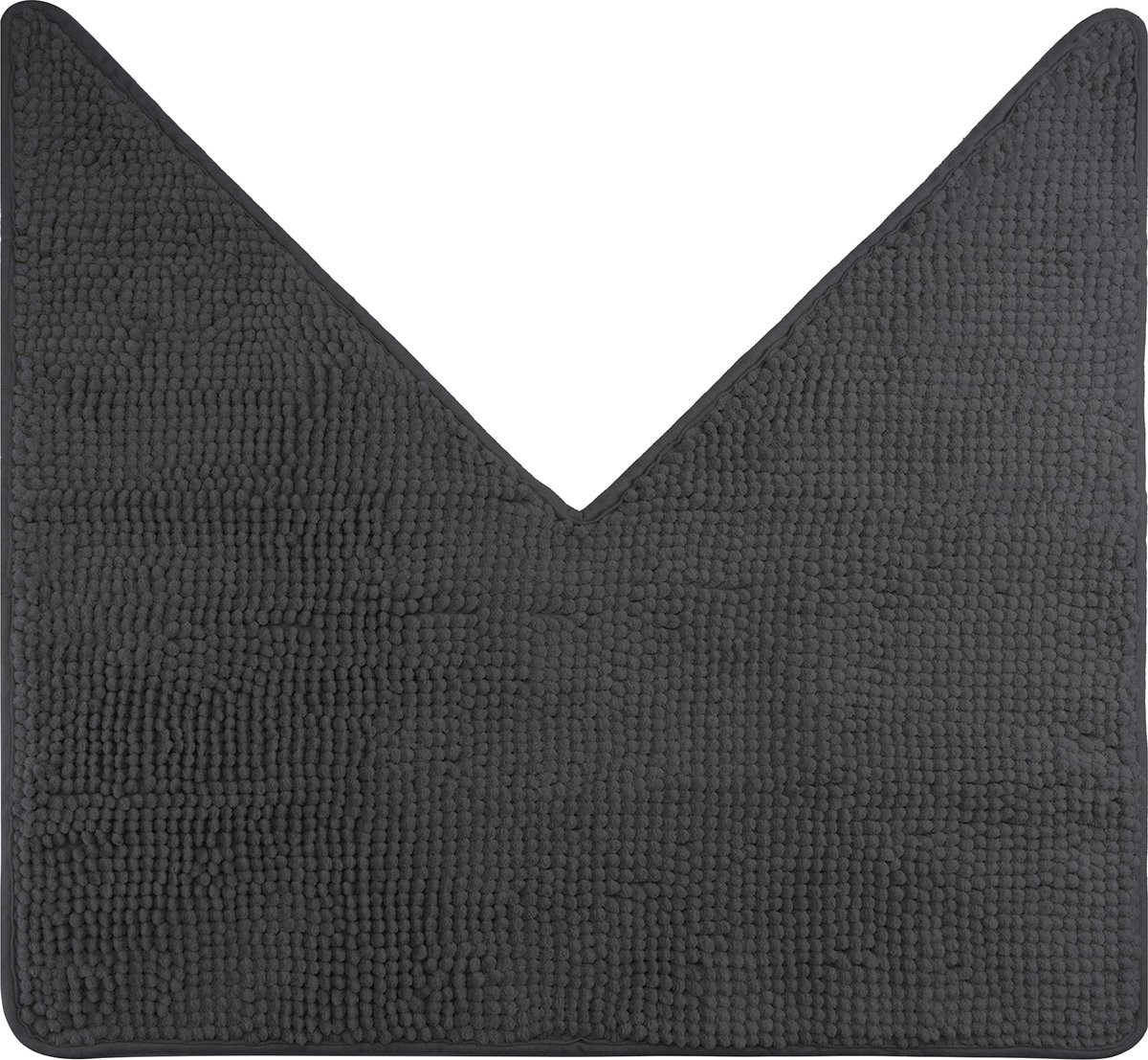 La'Moussawi ® Zachte Hoogpolige Badmat voor Hoekdouche met Antislip Eigenschappen in Antracietkleuren