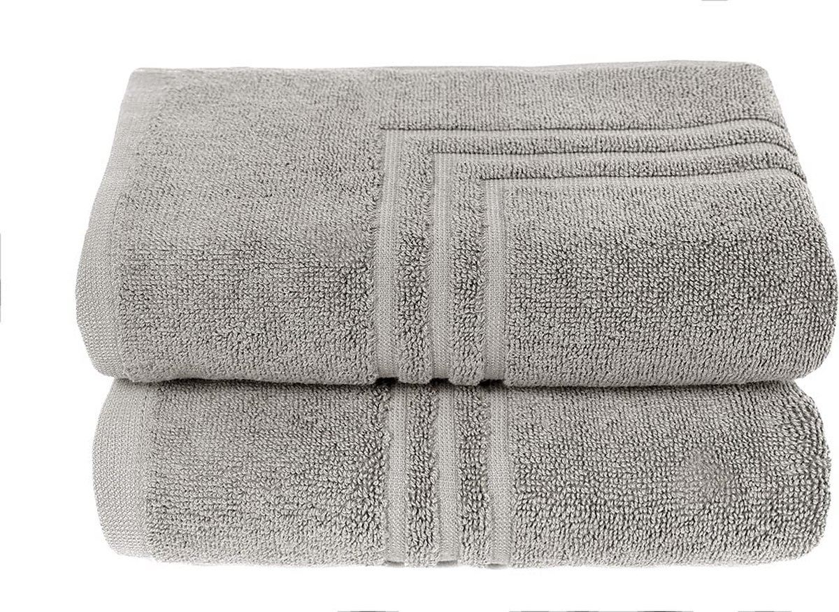 La'Moussawi ® Set van 2 Luxe Badmatten met Hoogwaardige Badstof in Tijdloos Grijs, Antislip en Wasbaar