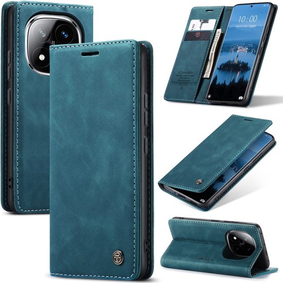 CaseMe Hoesje - Geschikt voor Xiaomi Redmi Note 14 Pro 5G / Pro+ / Poco X7 Hoesje - CaseMe 013 Book Case - Blauw
