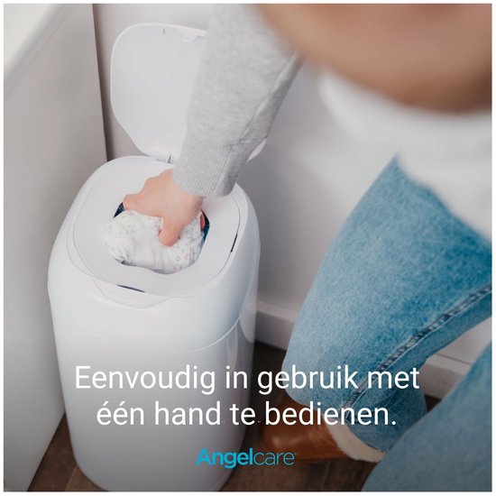 Angelcare Dress Up - Wit Luieremmer - Met OdourSeal™ Technologie & Navulcassette - Personaliseerbaar met Hoezen