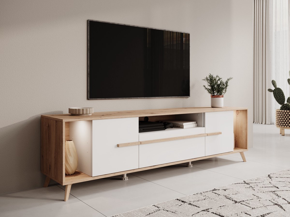 Meubella - TV-Meubel Oswald - Wit - 189 cm