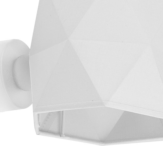 Licht-Erlebnisse Wandleuchte aus Stoff in Weiß für Wohnzimmer Schlafzimmer T:9,5 cm E27 Up & Down halbrund blendarm gemütliche Flur Wandlampe ALICE
