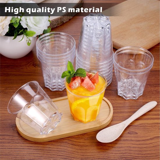 Silverkitchen Drinkbekers van hard plastic, glashelder, 400 ml, 40 stuks 4 extra bekers (1 stuk