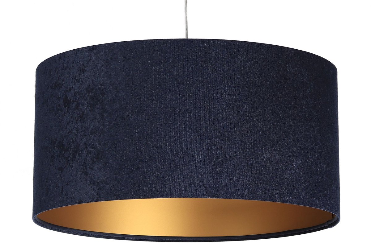Licht-Erlebnisse - Aimee - Hanglamp - E27 - van - Velours (microvezel) PVC metaal - in - Wit nachtblauw goud