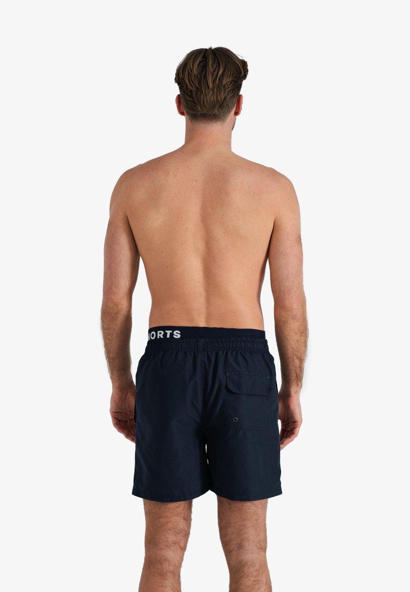 Happy Shorts Zwemshorts Heren Dubbele Waistband Effen Navy Blauw - Zwembroek — afbeelding 3