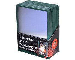 Pokemon 25 toploader green border ultra pro 3" x 4"