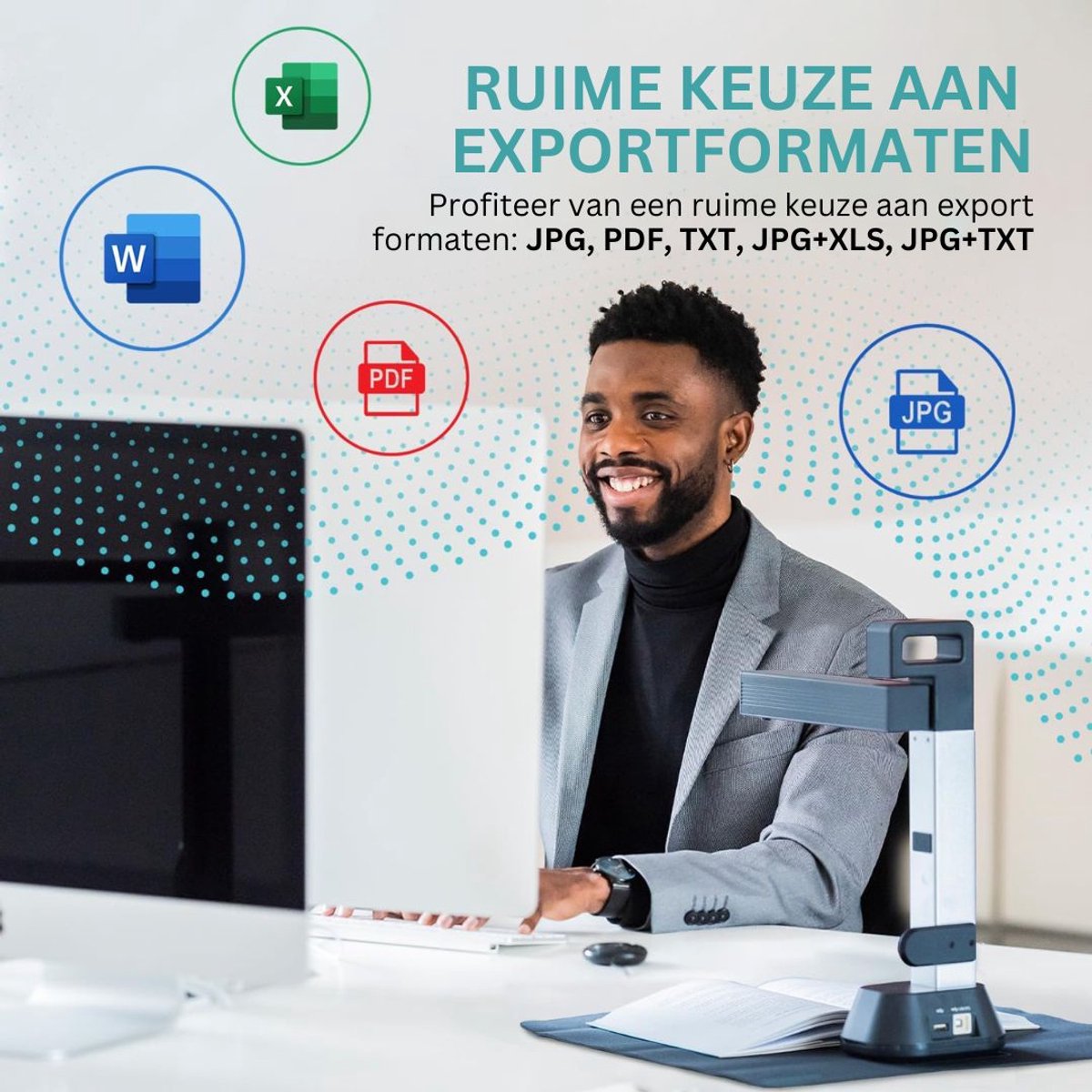 ApexArte® Smart Boekenscanner - Documentenscanner via USB – Scanner – Document Camera thumbnail 3