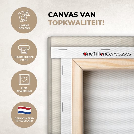 Tableau sur toile 180x120 cm - Décoration murale Japandi - Bamboe - Beige - Décoration murale salon - Décoration chambre - Accessoires chambre - Peintures sur toile