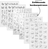 Crafsly oplosbare borduurpatronen - Stick 'N Stitch - Borduren op kleding en accessoires - Zelfklevende borduurpatroon - Geschikt voor borduren en punch needle