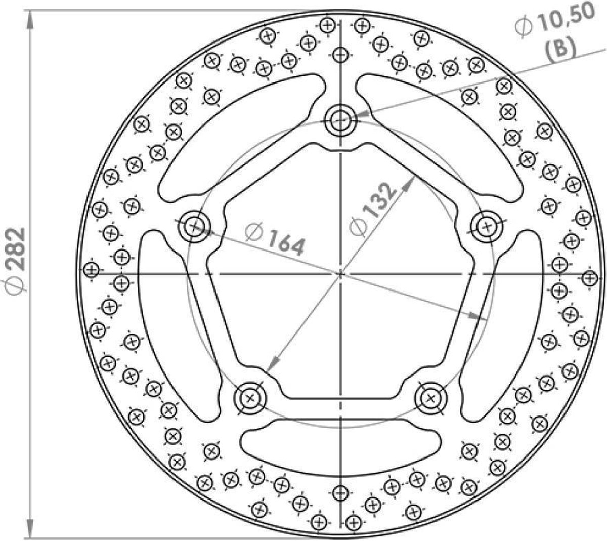 Disque de frein arrière NG Brakes pour Scooter Yamaha 530 XP T-MAX IRON MAX ABS 2015 à 2016 Neuf