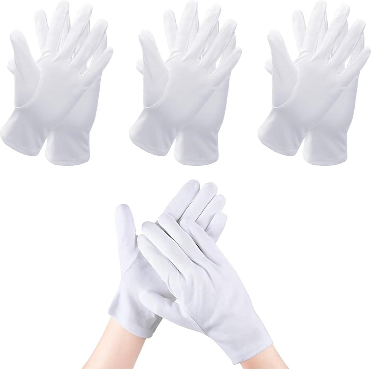 3 paar witte katoenen handschoenen - vuurvaste gevoerde herenhandschoenen - voor atopische dermatitis en brandwondenbescherming .