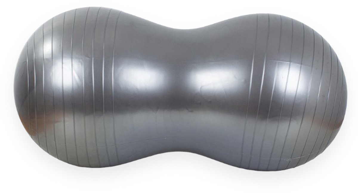 Padisport - Peanut Yoga Bal 90x45cm - zwangerschapsbal - yoga bal inclusief pomp - fitnessbal - pilates bal - yoga bal zilver - yoga bal 90 cm - yoga - fitness - zilver