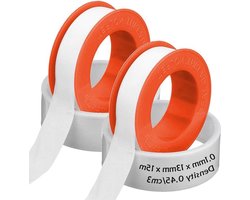 Teflon tape voor loodgieterswerk - Stop lekken - Hoge dichtheid - 2 rollen - Draadafdichting - Sanitaire reparatie - Buizen - Douchekop - Slangpijp - Kranen teflon tape