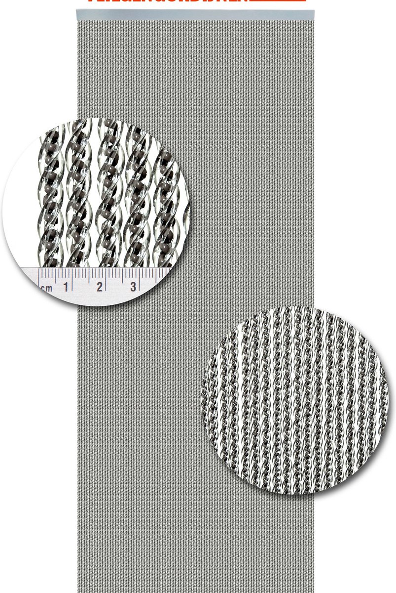Vliegengordijnenexpert® Vliegengordijnexpert Vliegengordijn, 92 x 210 cm, Venetie Taupe Montage op het kozijn taupe,transparant
