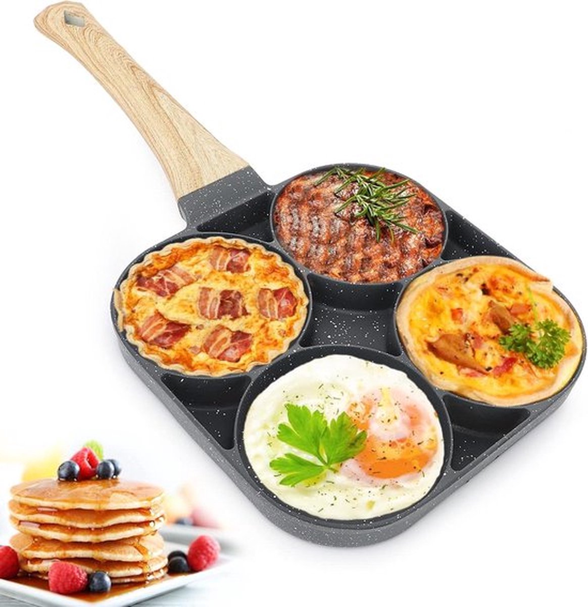 Camping keuken inductie braadpan - spiegelei en pannenkoeken pan van aluminium