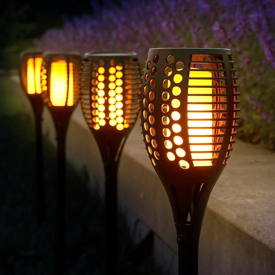HOMEPROTEK Solar Fackeln für draußen - 6er-Set, XXL groß