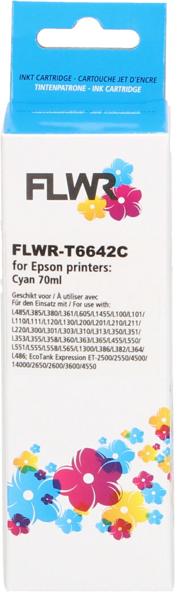 FLWR - Inktfles / T6642 / Cyaan - Geschikt voor Epson