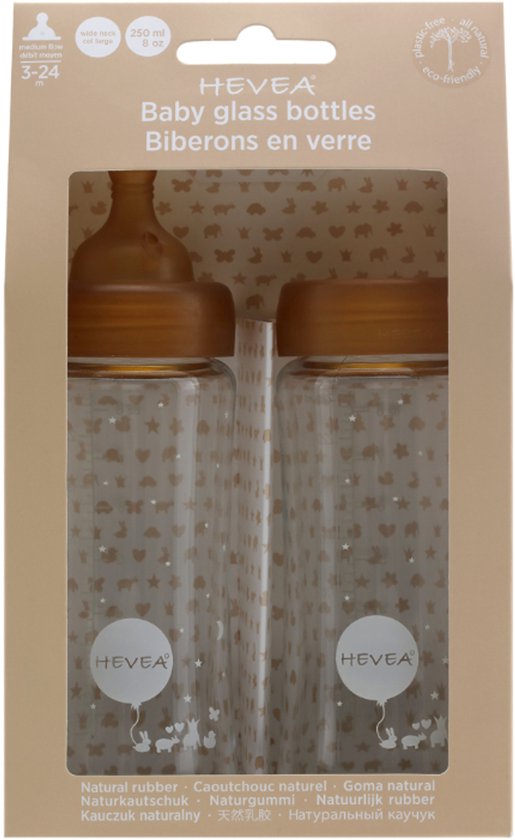Wide Neck Baby Glass Bottles Two-Pack 250ml/8.5oz